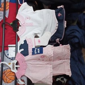 6 piece mix & match  baby girl outfits